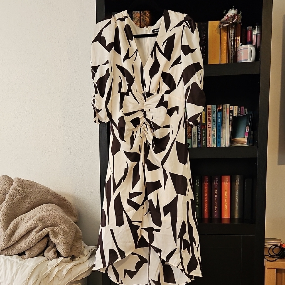 Express Black and White High Low Dress